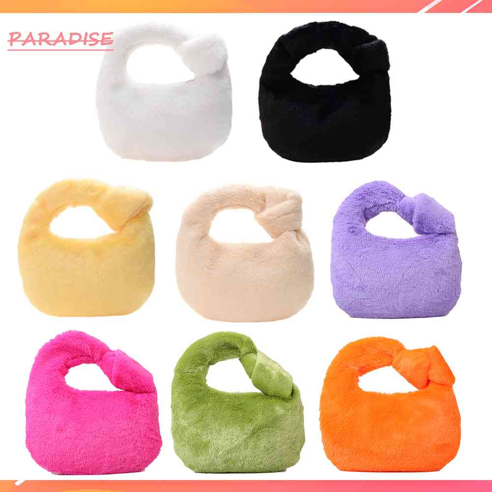 Túi Xách Lông Nhung Màu Trơn Thời Trang Thu Đông Dành Cho Nữ