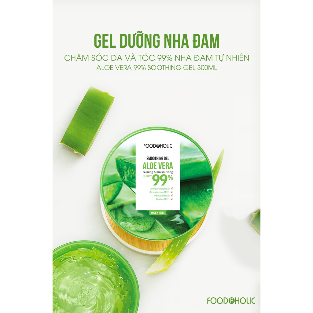 Gel Dưỡng Nha Đam Chăm Sóc Da Và Tóc Toàn Diện Aloe Vera 99% Soothing Gel 300ml