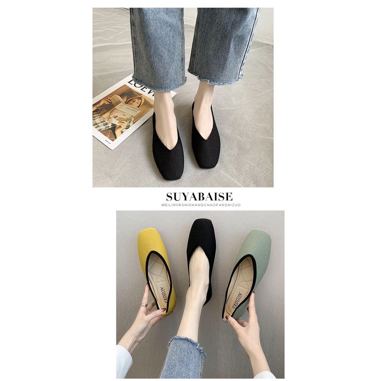 Giày Búp Bê Đế Mềm Mũi Vuông Size Lớn 35-43 41 Thời Trang Xuân Thu Cho Nữ