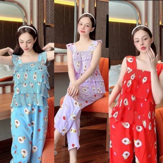 Bộ lụa dập ly, quần có túi, 40 đến 59kg