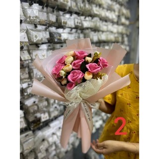 HOA SÁP MIX HOA LỤA BÓ TO ( ảnh thật)