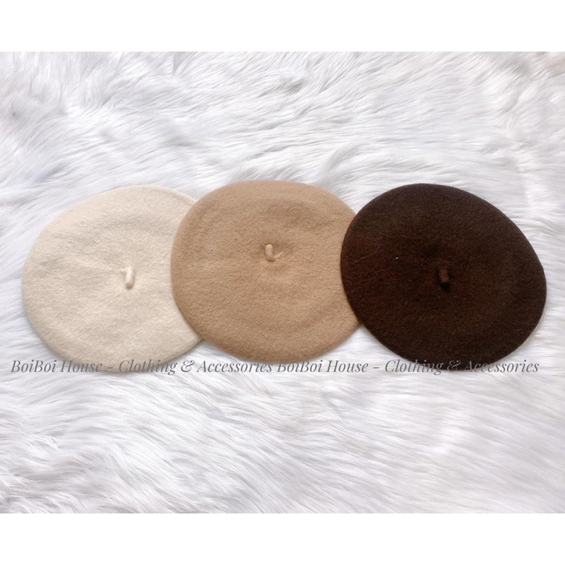 Mũ nồi dạ nhiều màu kiểu Hàn Quốc đáng yêu cho bé