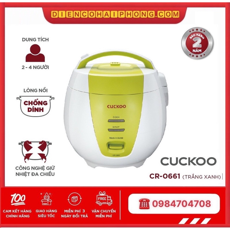 Nồi cơm điện Cuckoo CR-0661 1L