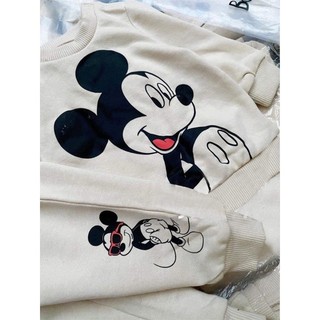 Bộ nỉ da cá mickey be cho bé