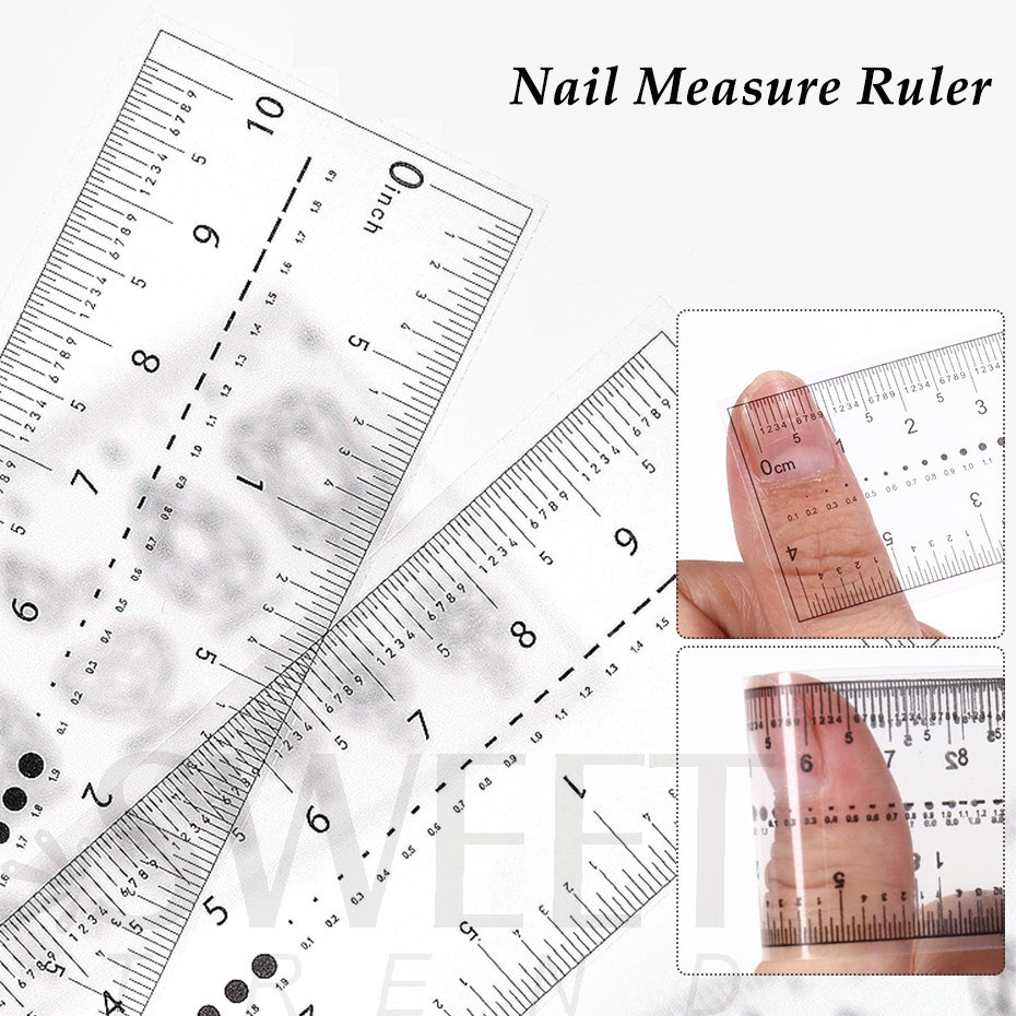 Thước đo STZPRONAIL màu sắc trong suốt bằng PVC mềm mại chuyên dụng cho làm móng tay