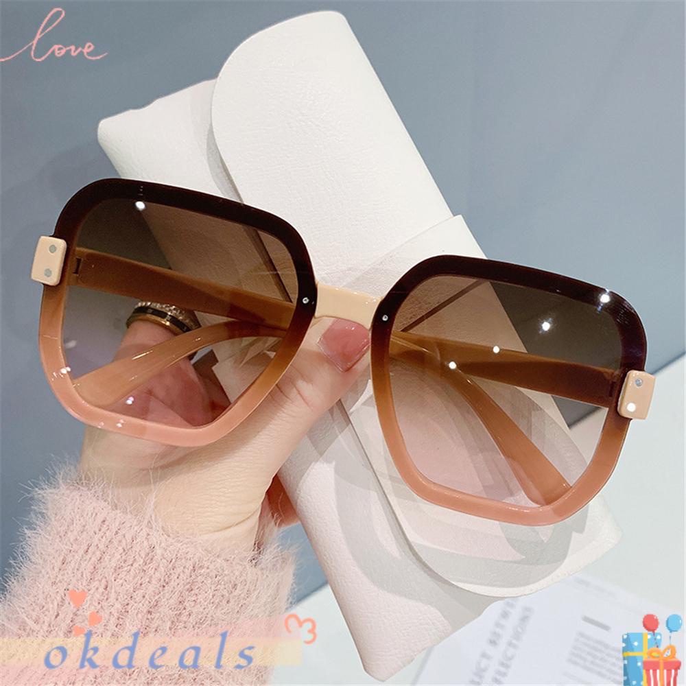 Kính Mát Gọng Vuông Oversize Phong Cách Vintage Thời Trang Cho Nữ