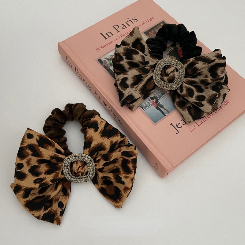 Dây Buộc Tóc Thắt Nơ In Họa Tiết Da Báo Kiểu Hàn Quốc Thời Trang 2022