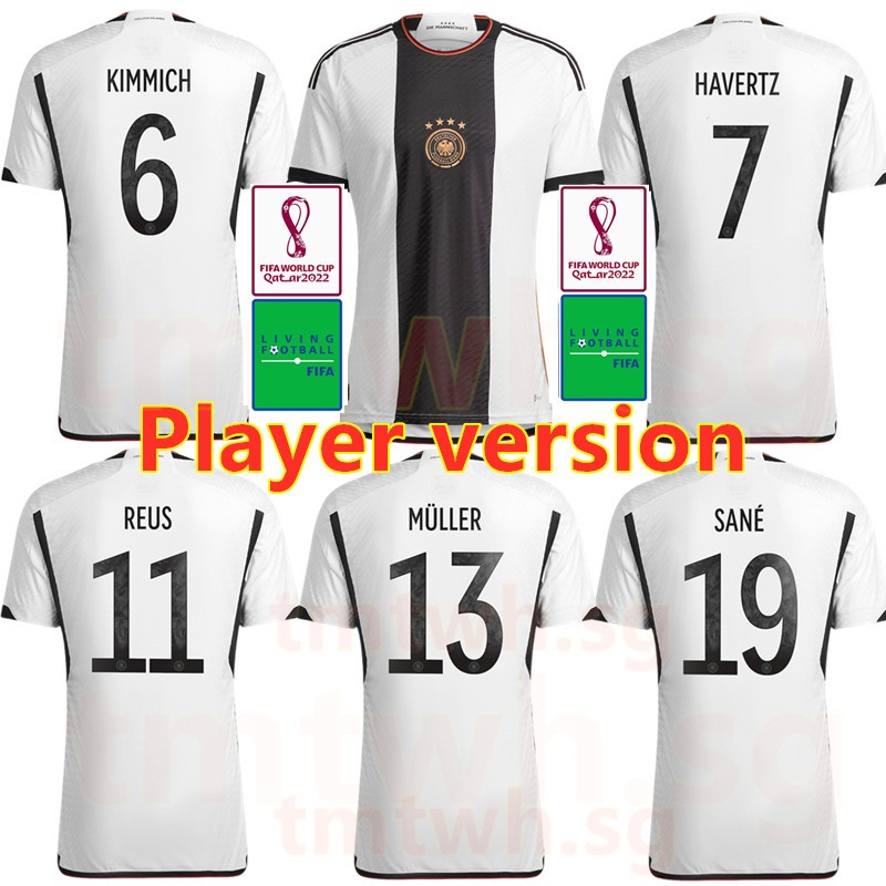 Áo phông bóng đá phiên bản dành cho cầu thủ dành cho nam dành cho người lớn của Đức Football Jersey năm 2022