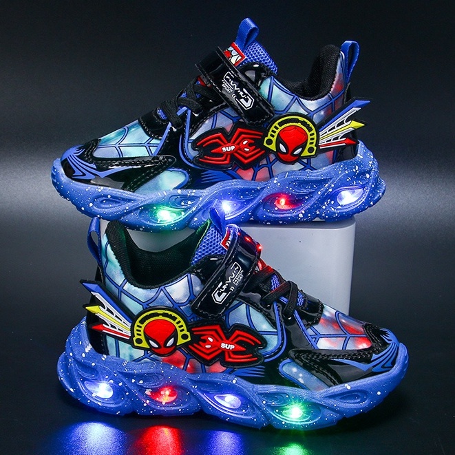 💘 giày thể thao bé trai  💘 giày  đế mềm thoáng khí  💘 chống trượt  thoải mái  thời trang 💘 giày chạy bộ hình người nhện Cho Bé