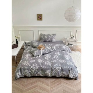 Chăn Ga Gối Cotton Living Hàng Nhập khẩu Cao Cấp 100% 4 Món Nhiều Mẫu Vintage Hoa Nhí Xám Có Thể Dùng 2 Mặt