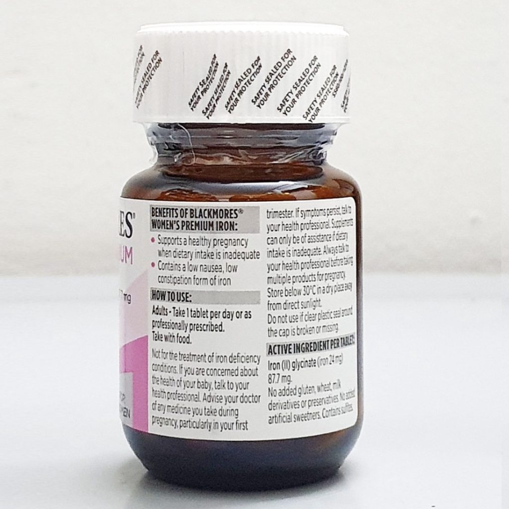 Viên uống bổ sung sắt cho bà bầu Blackmores Women's Premium Iron Úc 30 viên