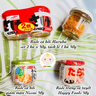 Ruốc ăn dặm cho bé: ruốc cá hồi Maruha, ruốc cá hồi giảm mặn, ruốc trứng cá tuyết