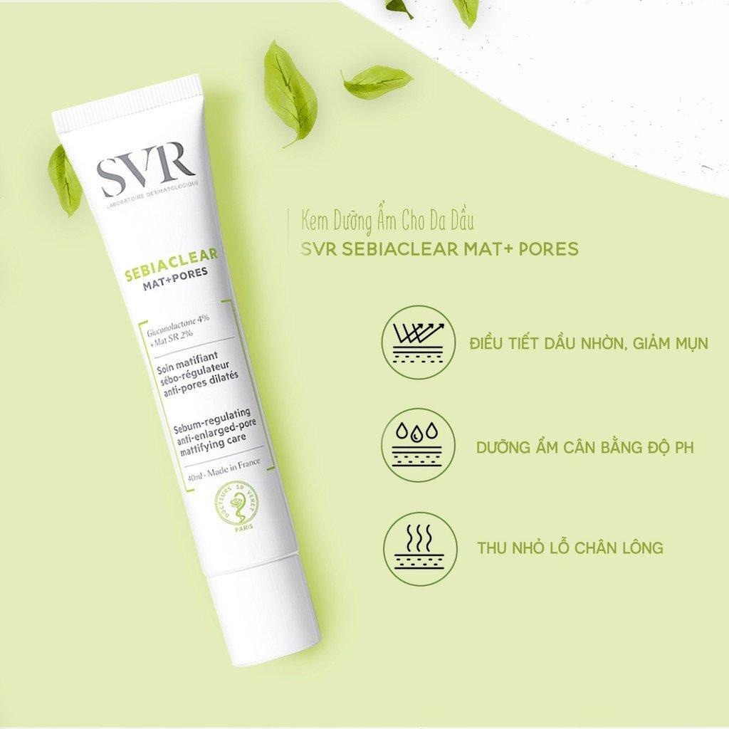 Kem Dưỡng Giảm Mụn Thoáng Lỗ Chân Lông SVR Sebiaclear Mat + Pore 40ml - AJA'S SKINLAB