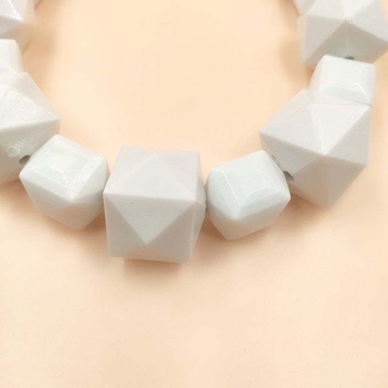 Flgo Vòng cổ Acrylic Dạng Chuỗi Hạt Hình Học Ngắn Dày Không Đối Xứng Màu Sắc Phong Cách Âu Mỹ