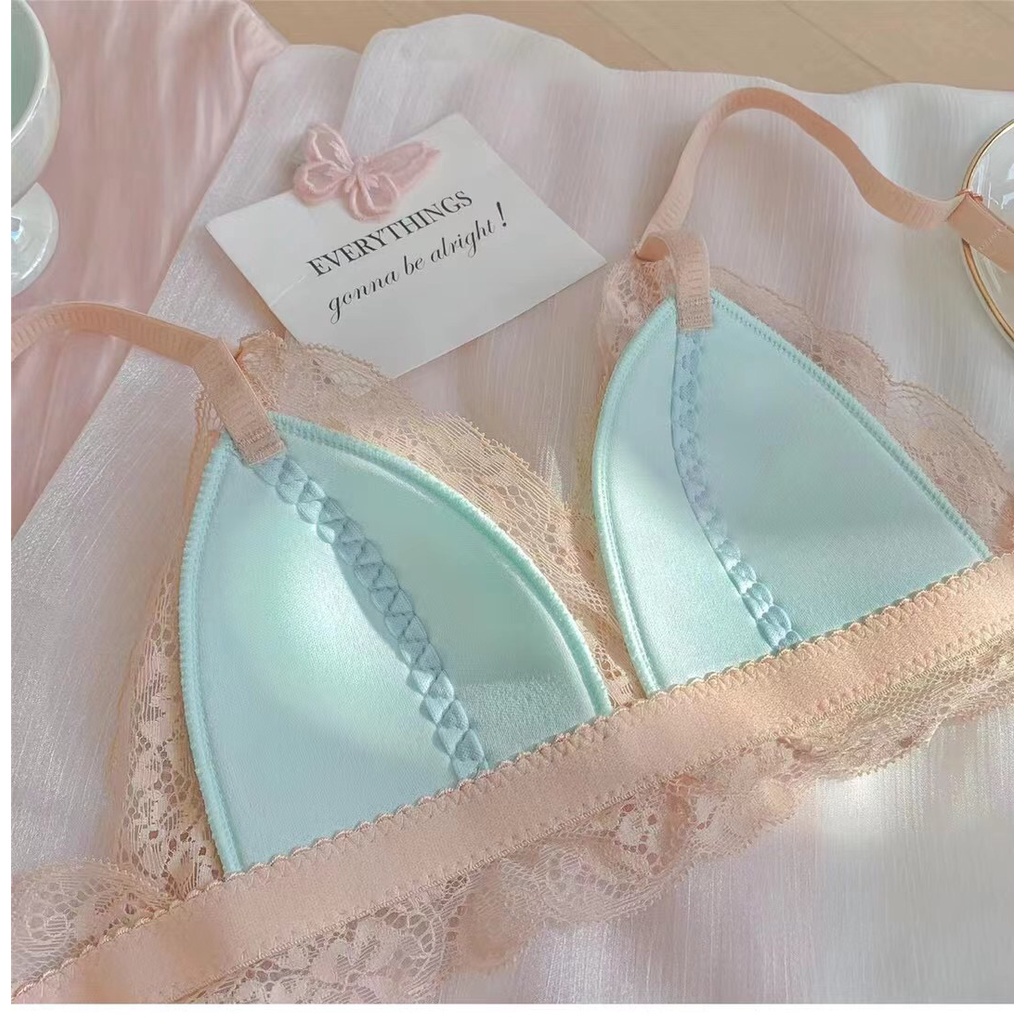Áo lót Mỏng Cúp Ngực Không Gọng Thoải Mái Thoáng Khí Kiểu Pháp Quyến Rũ Cho Bạn Gái