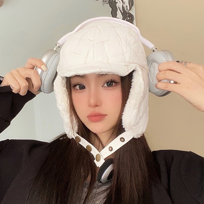 Mũ Lưỡi Trai Chất Nhung Cotton Họa Tiết Sọc Caro Phong Cách Hàn Quốc Chống Thấm Nước Thời Trang Thu Đông Cho Nữ