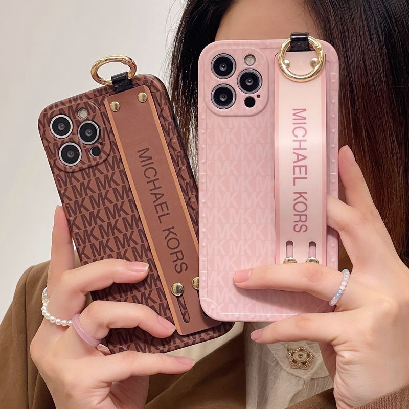 Ốp Điện Thoại Silicon In Logo Michael Kors Sang Trọng Kèm Dây Đeo Cho IPhone Xr Xs Max 14 Plus 11 12 13 14 Pro Max
