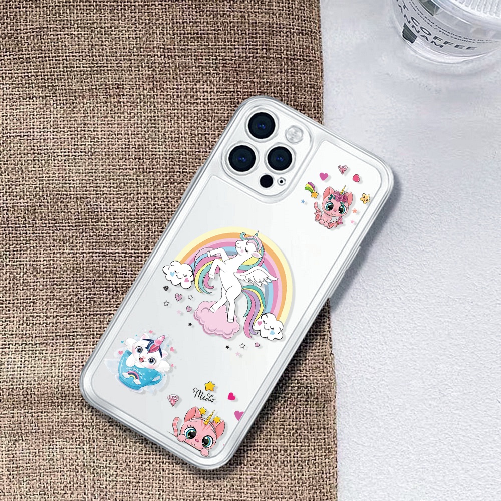Ốp Điện Thoại Trong Suốt In Hình Kỳ Lân Cho iphone 14 Pro Max 13 11 12 7 Plus X XR