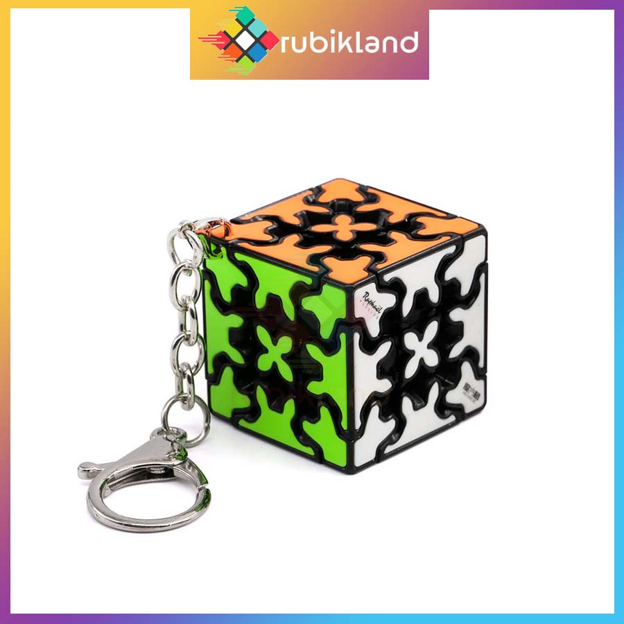 Móc Khóa Rubik QiYi Gear Keychain 3x3 Stickerless Rubic Biến Thể Bánh Răng Đồ Chơi Trí Tuệ