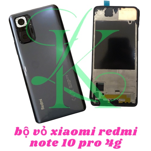 Bộ vỏ xiaomi redmi note 10 pro 4g tím , cam , đen bóng , đen nhám , xanh trắng