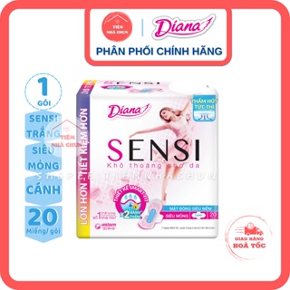 BVS DIANA SENSI TRẮNG Gói 20 Miếng Có Cánh Băng Vệ Sinh Diana Sensi TRẮNG