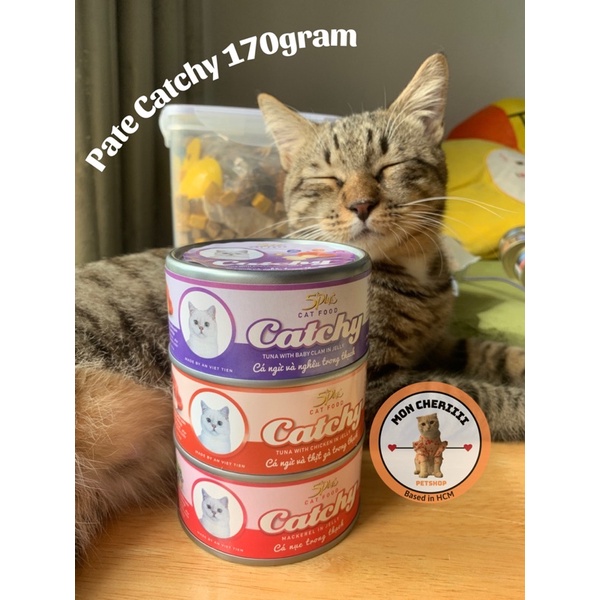 [Thanh lý xả hàng]Pate Catchy lon 170gram cho mèo cưng