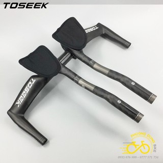 Bộ ghi đông + tay nghỉ tt xe đạp carbon toseek