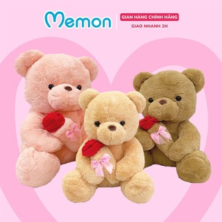 Gấu Bông Teddy Ôm Hoa Dễ Thương Cao Cấp Memon