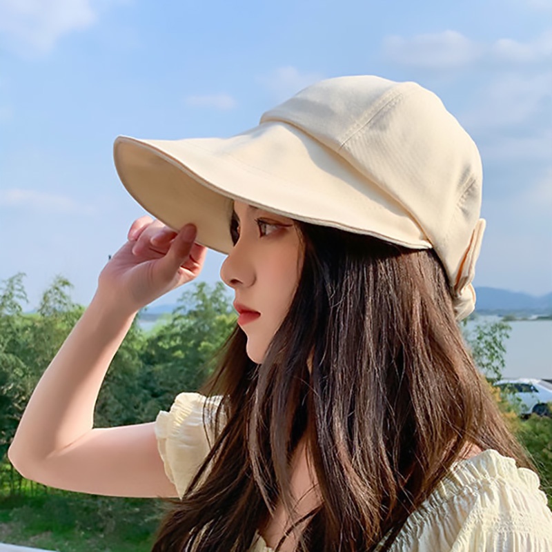 Nón Vải Mềm Vành Dài Che Nắng Thắt Nơ Sau Korea RQN2131