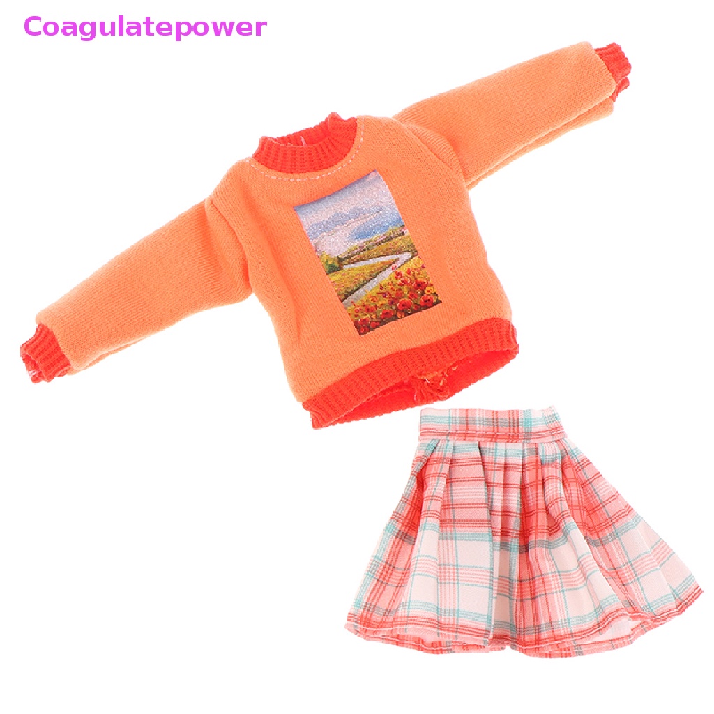 Set Áo Hoodie Và Chân Váy Ngắn Cho Búp Bê 30cm Tỉ Lệ 1 / 6