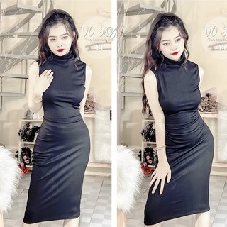đầm body cổ lọ sát nách