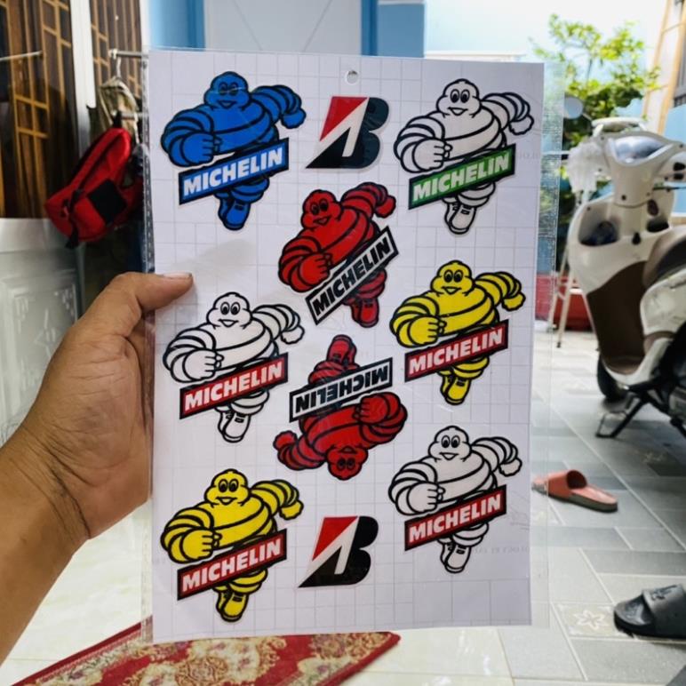 8 logo sticker michelin keo nổi