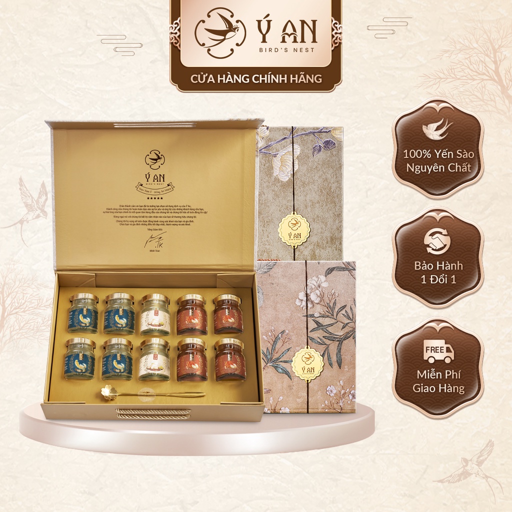 Yến đảo chưng sẵn Ý An bồi bổ sức khỏe hộp quà tặng cao cấp 10 hũ x 70ml