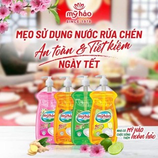 [HÀNG MỚI] Nước rửa chén bát Mỹ Hảo 1 chai (400g, 750g) chanh, gừng, vỏ bưởi - Myhao vàng, xanh, cam, hồng