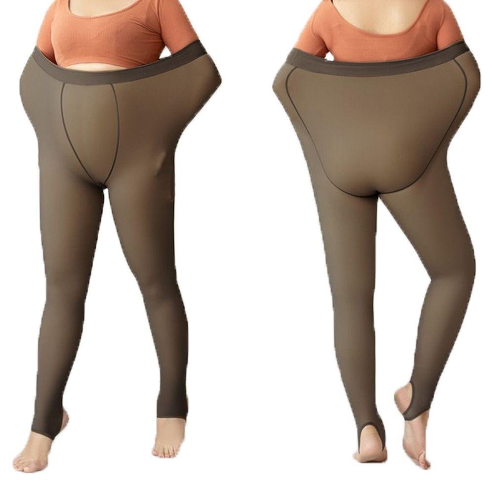 FALLFORBEAUTY Quần Legging Len Dày Dặn Lưng Cao Co Giãn Giữ Ấm Mùa Thu Plus Size Phong Cách Hàn Quốc Cho Nữ