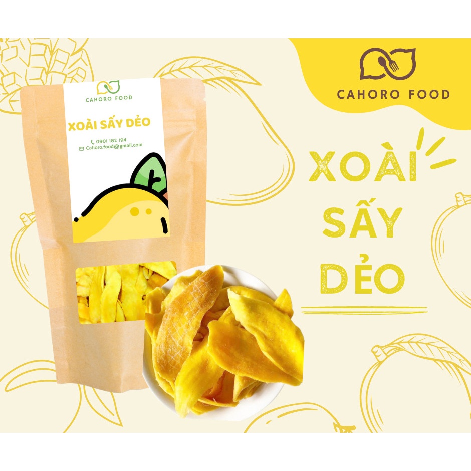 Xoài Sấy Dẻo Ít Đường 500g, Hàng Xuất Khẩu, Đặc Sản Cahoro Food Ngon - Trái Cây Sấy Dẻo Món Ăn Vặt Ngon Cho Mẹ Bầu