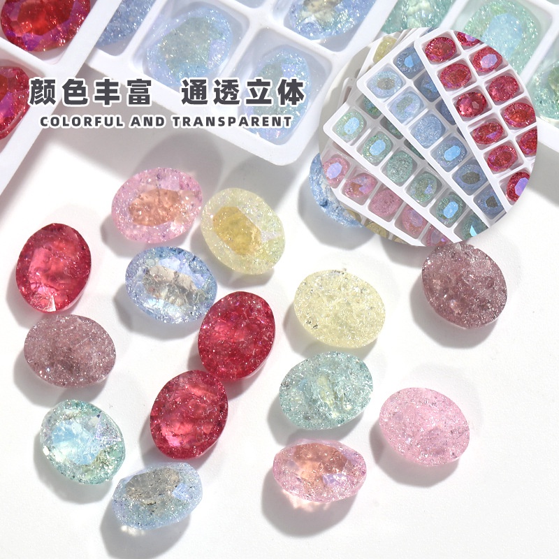 Bộ 72 Mũi Khoan Kính / Đá Pha Lê K9 Hình Oval Chất Lượng Cao