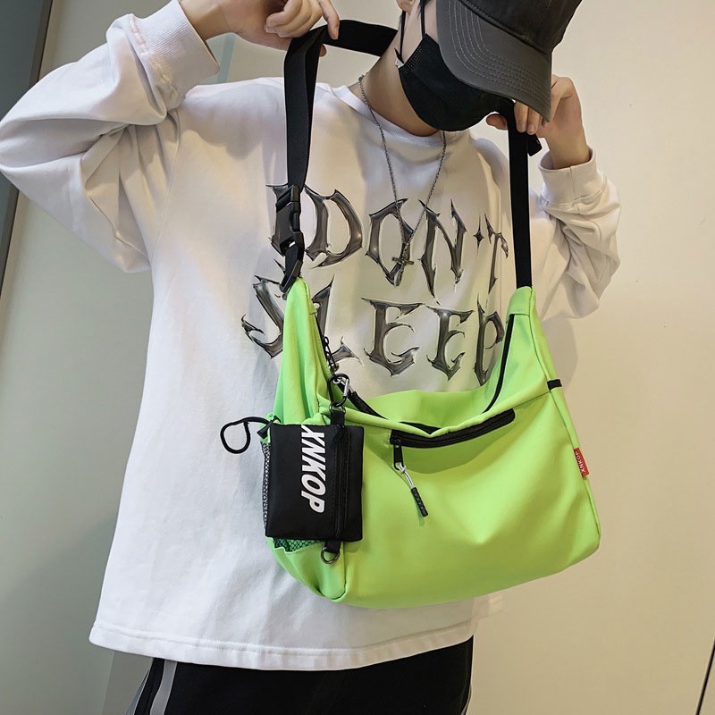 Túi Đeo Vai Màu Trơn Sức Chứa Lớn Phong Cách Nhật Bản Cho Nam