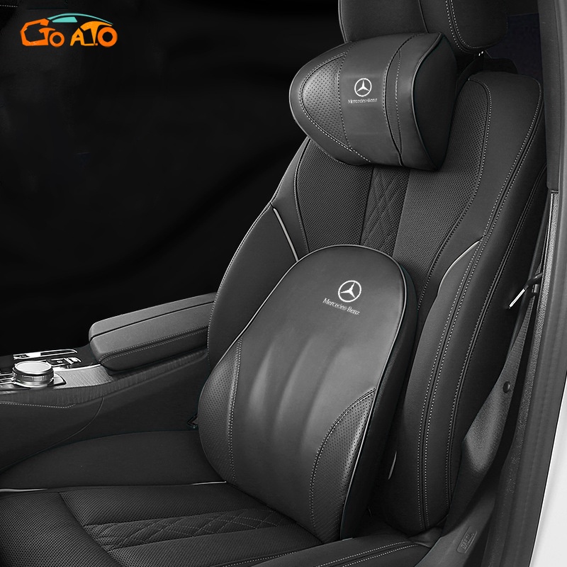 GTIOATO GốI TựA ĐầU Oto Gối Tựa Đầu ô Tô Da GốI Cổ Xe HơI TựA LưNg Ô Tô GốI TựA LưNg Oto ĐệM LưNg Ô Tô Trang Trí NộI ThấT Ô Tô Cho Mercedes Benz W124 W204 C300 GLC300 W212 S500 Benz AMG W205 W203 E300 CLA AMG G63 W202 W207