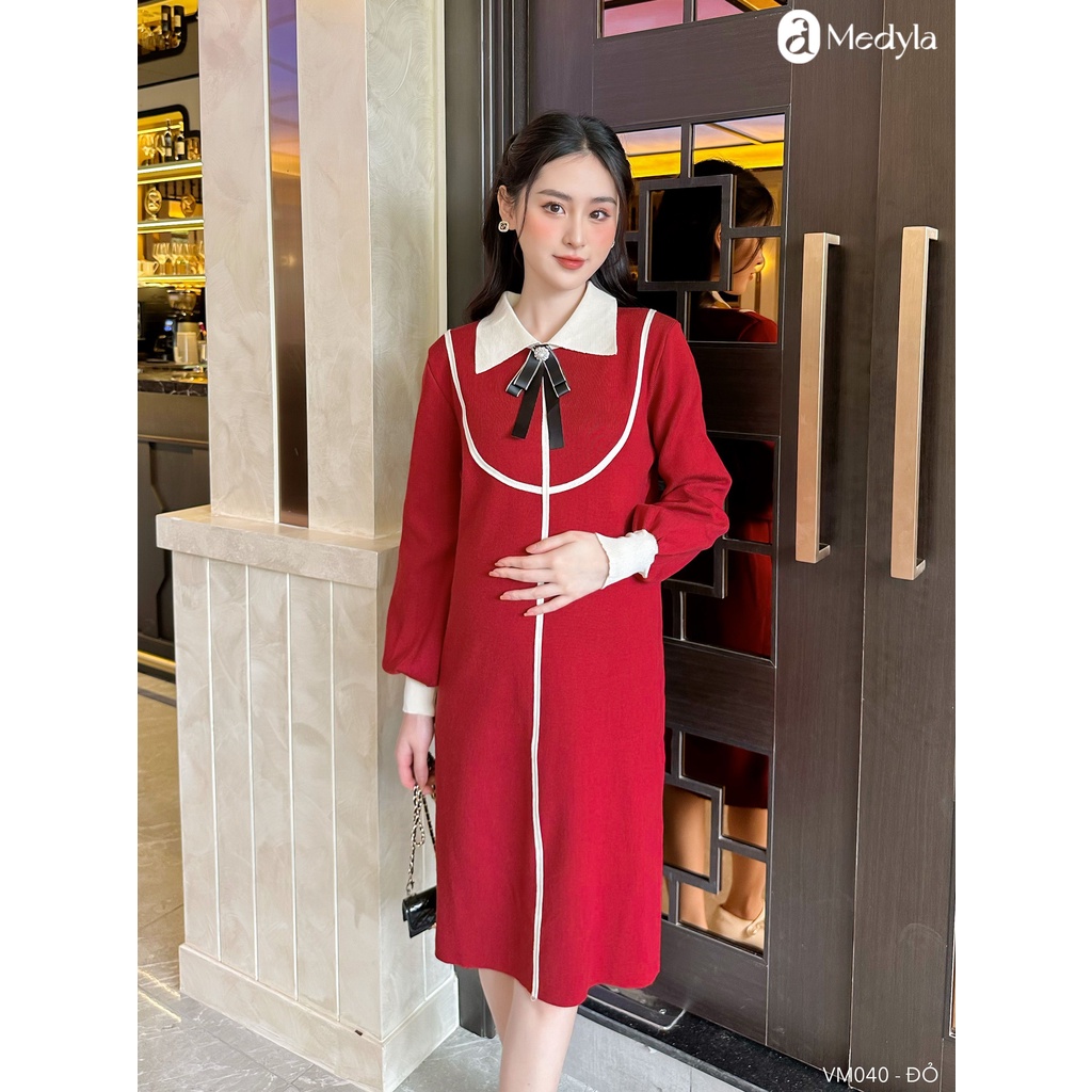 MEDYLA - Váy len bầu co dãn giữ ấm cho bầu mặc trong và sau sinh - VM040