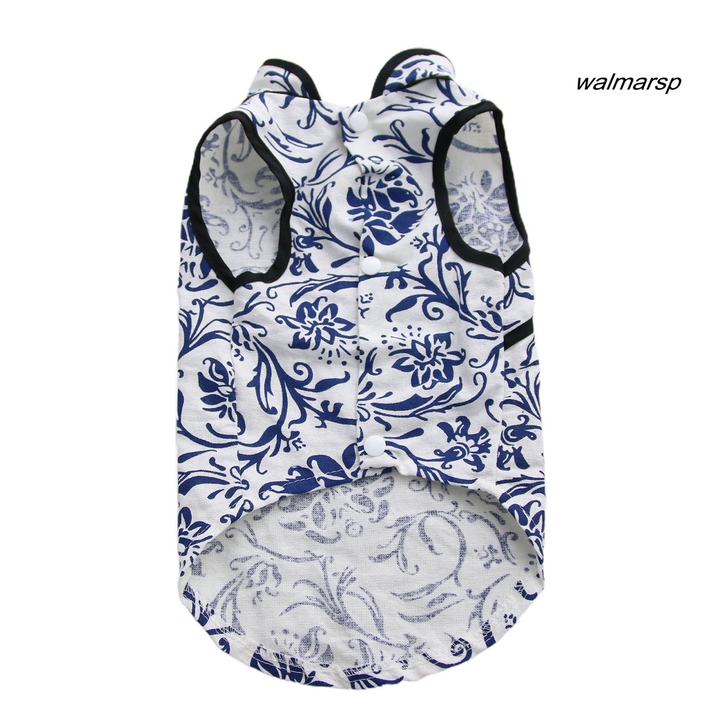 Bộ Sườn Xám Họa Tiết Sứ Trắng Xanh Thoáng Khí Thời Trang Mùa Xuân Cho Thú Cưng