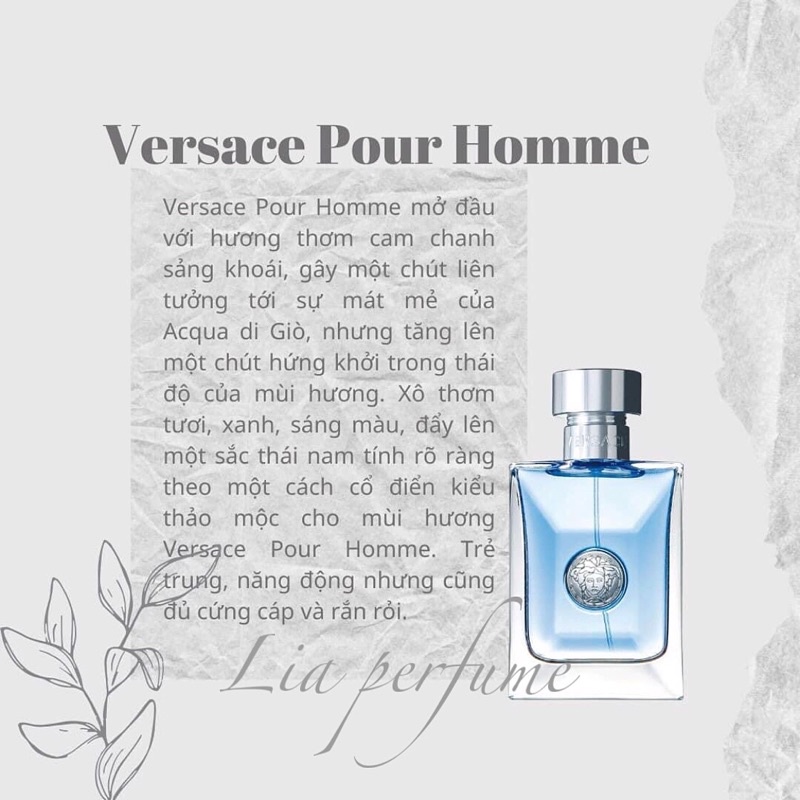 Nước hoa nam Pour Homme EDT 100ml mùi hương mát lạnh nam tính cuốn hút  - Lia Perfume