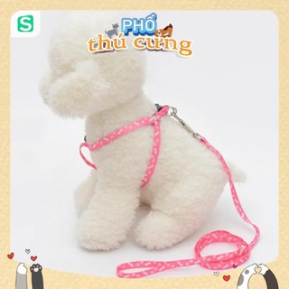Dây dắt chó mèo thú cưng dạng yếm 1cm ( <5kg)