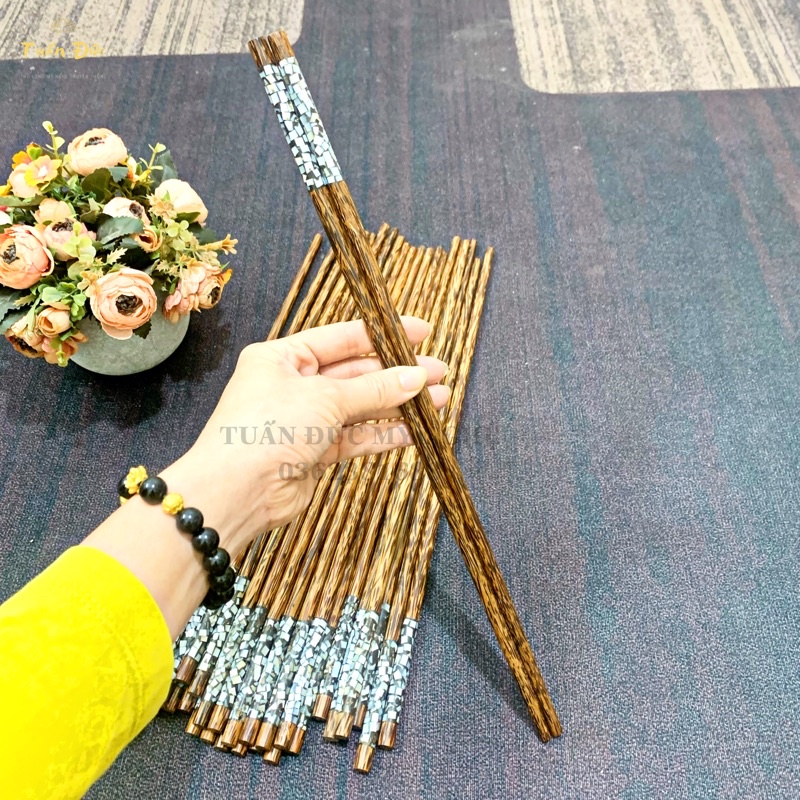 Đũa xào nấu gỗ dừa già đầu xà cừ- Mã CTH728- Tuấn Đức Mỹ Nghệ