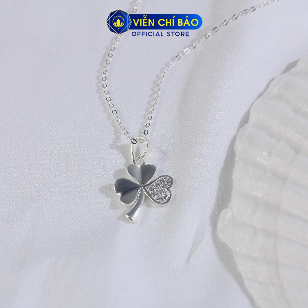 Dây chuyền bạc nữ mặt cỏ 3 lá New chất liệu bạc 925 thời trang phụ kiện trang sức Viễn Chí Bảo D400760