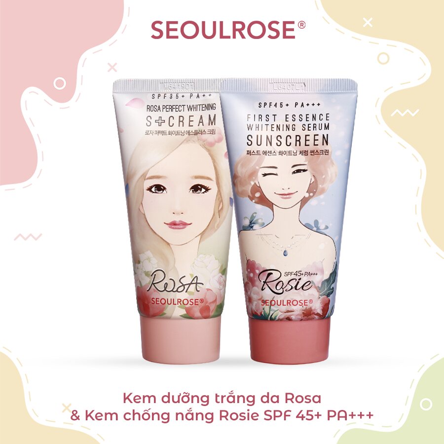 Combo Kem chống nắng Rosie 45g và dưỡng trắng da Rosa 50g