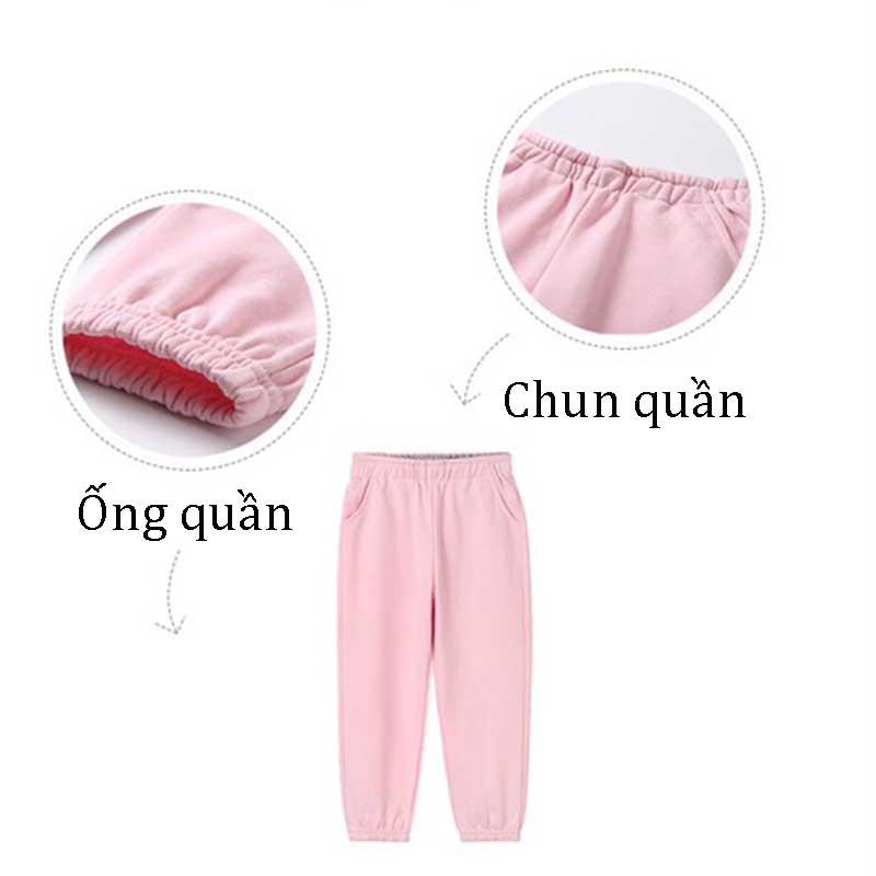 Quần dài bé trai TANOSA chất nỉ bông cho bé trai bé gái size 12 đến 29kg