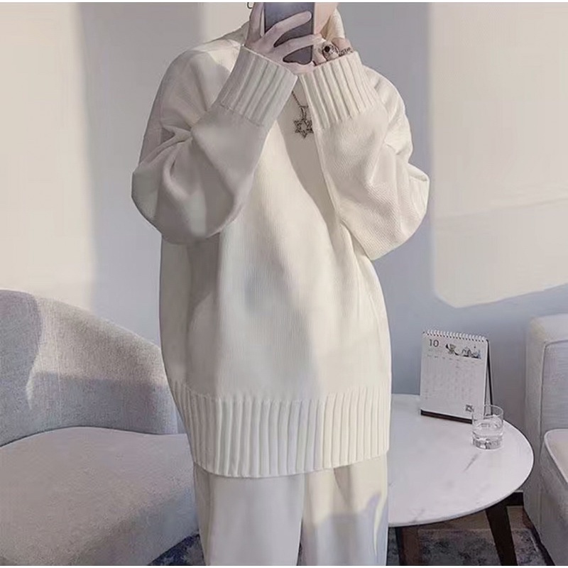 Áo Len Trơn Cổ Cao Unisex