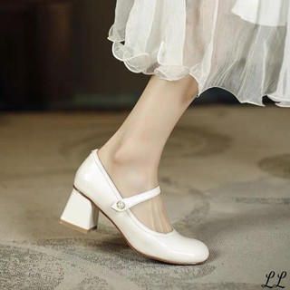 Giày cao gót đế vuông bóng