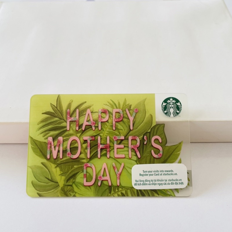 1517C-50 THẺ STARBUCKS NHỰA VN HAPPY MOTHER'S DAY 2018, thẻ có trầy (thẻ đã sử dụng, dùng để sưu tầm)
